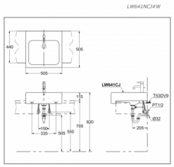 Chậu rửa lavabo TOTO LW641NCJW F#W bán âm 2