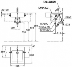 Chậu rửa lavabo TOTO LW642CJW F bán âm 2