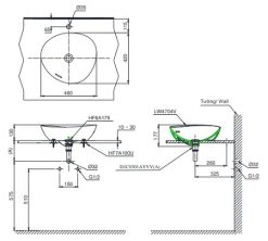 TOTO LT4704G19#XW - Chậu lavabo đặt bàn 1 Chậu rửa mặt lavabo TOTO LT4704G19