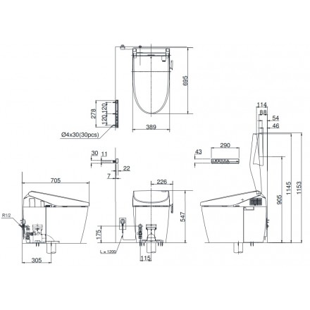 TOTO CS985VA TCF9786WA T53P100VR - Bồn cầu thông minh nắp rửa điện tử
