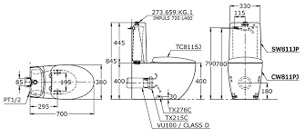 TOTO CW811NPJWS SW811NJP 811-8 TC811SJ THX919 - Bồn cầu 2 khối nắp êm