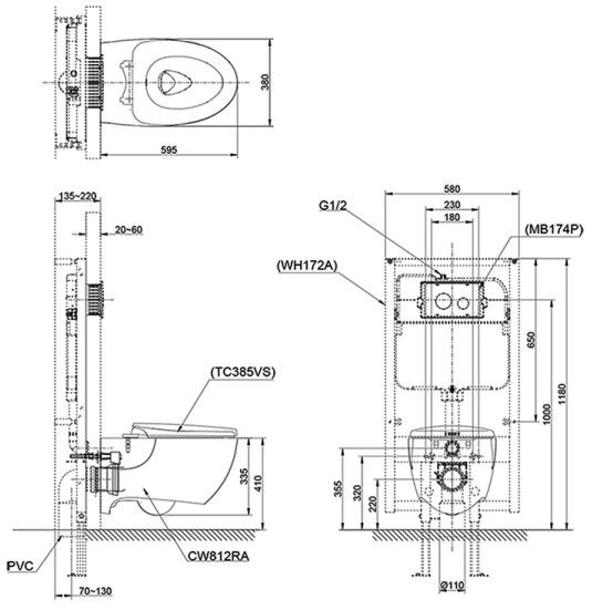 TOTO CW812RA TCF4911Z - Bồn cầu thông minh nắp rửa điện tử TCF4911Z