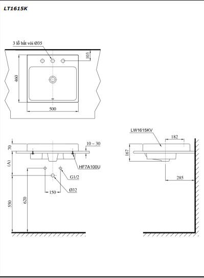 TOTO LT1615K#XW - Chậu lavabo đặt bàn