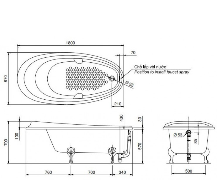 TOTO PPY1810HIPTEV14#S - Bồn tắm lập thể 2 TOTO PPY1810HIPTEV14#S - Bồn tắm lập thể