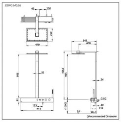 TOTO TBW05401A - Vòi sen cây nhiệt độ 1 Sen cây nhiệt độ TOTO TBW05401A 2
