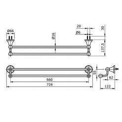 THANH VẮT KHĂN ĐÔI TOTO TX724AC 2