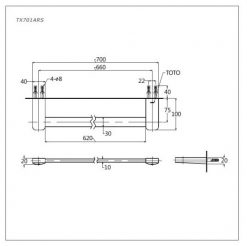 THANH VẮT KHĂN TẮM TOTO TX701ARS 2