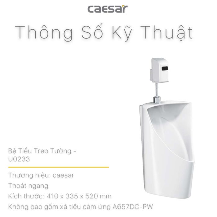 Bồn tiểu nam CAESAR U0233 treo tường - Ảnh 3
