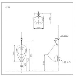 TIỂU NAM TOTO U104#W T62-16 T64BW T9RA 2