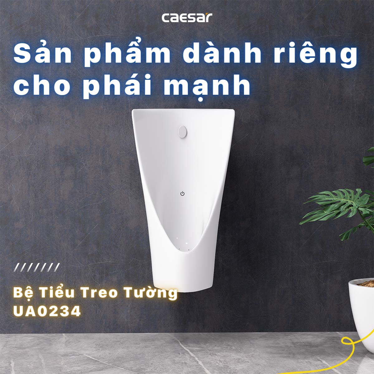 tinh nang Bon tieu nam CAESAR UA0234 cam ung treo tuong 1
