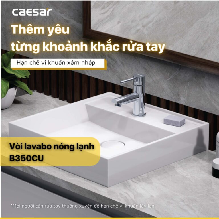 Vòi lavabo CAESAR B350CU nóng lạnh - Ảnh 3