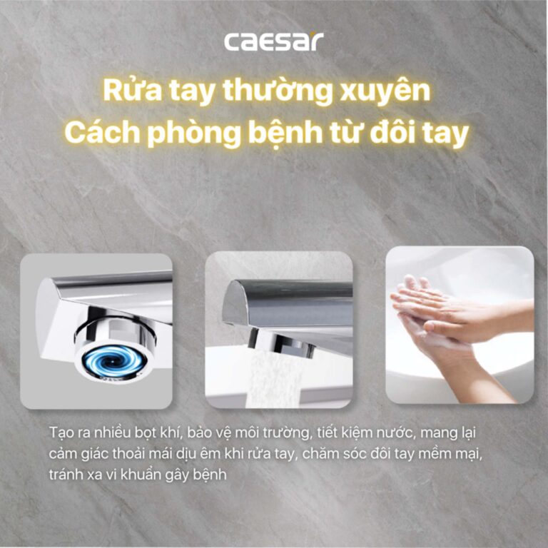 Vòi lavabo CAESAR B350CU nóng lạnh - Ảnh 5
