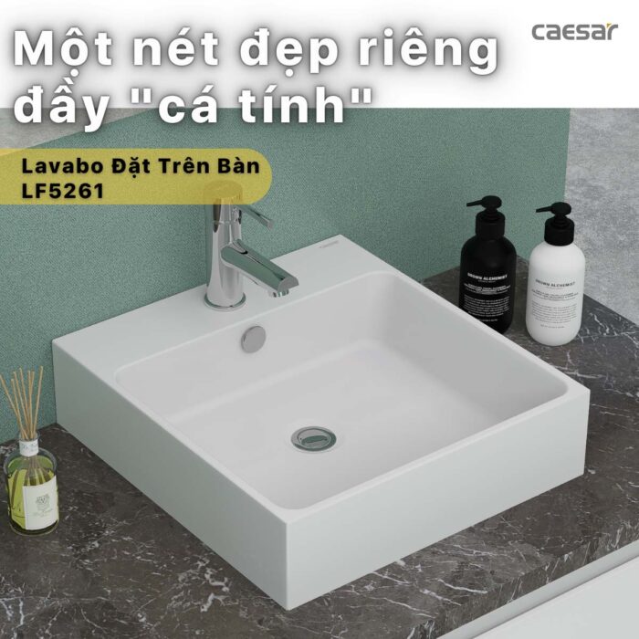 chậu lavabo đặt bàn CAESAR LF5261 - Ảnh 4