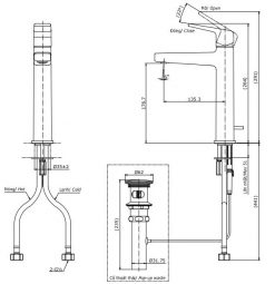 TOTO TLG10303V - Vòi lavabo cổ cao nóng lạnh 1 Vòi chậu lavabo TOTO TLG10303V cổ cao 2