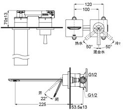 Vòi chậu lavabo TOTO TLP02310B gắn tường 2