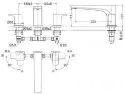 TOTO TBG07201B - Vòi sen xả gắn bồn 1 Vòi Xả Bồn Tắm TOTO TBG07201B 2