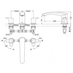 TOTO TBG09201B - Vòi sen xả gắn bồn 1 Vòi Xả Bồn Tắm TOTO TBG09201B 2
