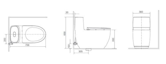 INAX AC-1052 CW-H18VN - Bồn cầu thông minh nắp rửa điện tử