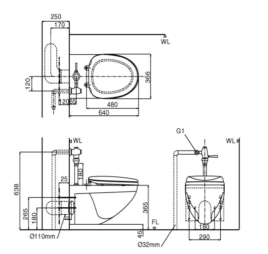 INAX AC-22P CW-KA22AVN - Bồn cầu thông minh nắp rửa điện tử 1 INAX AC-22P CW-KA22AVN - Bồn cầu thông minh nắp rửa điện tử