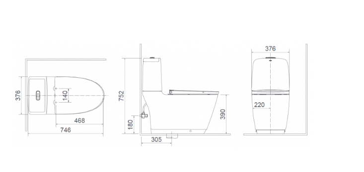 INAX AC-832 CW-H17VN - Bồn cầu thông minh nắp rửa điện tử