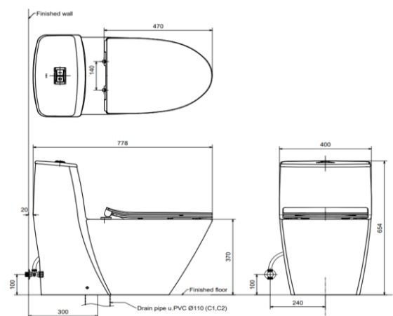 INAX AC-918R CW-H17VN - Bồn cầu thông minh nắp rửa điện tử 1 INAX AC-918R CW-H17VN - Bồn cầu thông minh nắp rửa điện tử