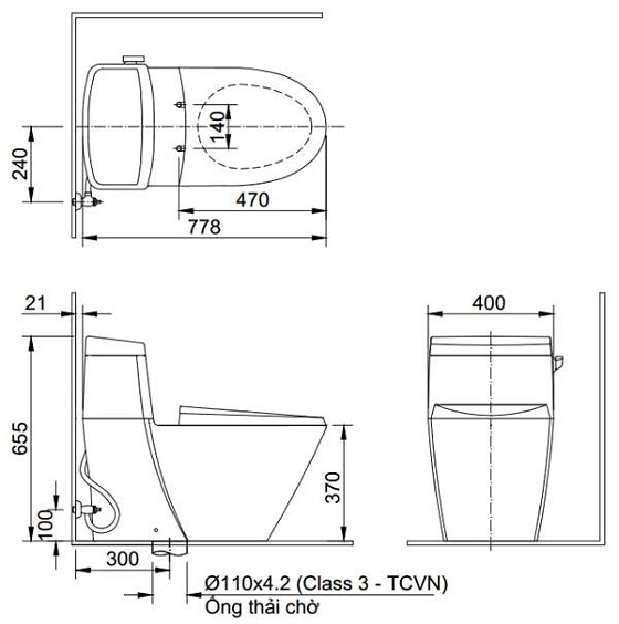 INAX AC-918R CW-H18VN - Bồn cầu thông minh nắp rửa điện tử 1 INAX AC-918R CW-H18VN - Bồn cầu thông minh nắp rửa điện tử