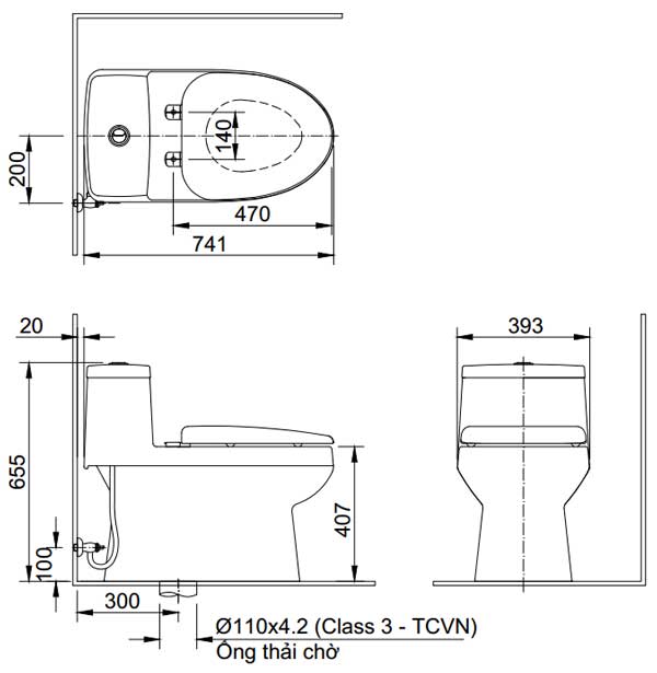 INAX AC-939 CW-H17VN - Bồn cầu thông minh nắp rửa điện tử