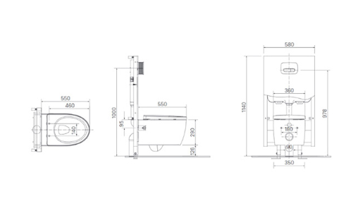 INAX AC-952 CW-S32VN - Bồn cầu thông minh nắp rửa cơ 2 INAX AC-952 CW-S32VN - Bồn cầu thông minh nắp rửa cơ