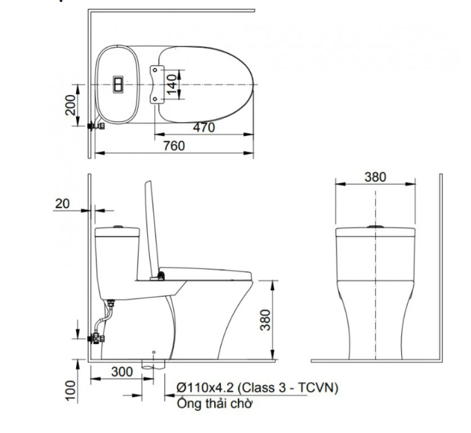 INAX AC-959A CW-H17VN - Bồn cầu thông minh nắp rửa điện tử