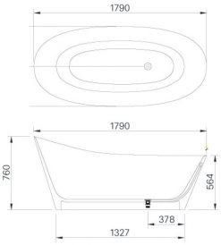 Bồn tắm INAX BF-1790 lập thể 1.79M 2