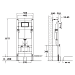 Bản vẽ kĩ thuật Két nước bồn cầu treo tường American Standard VP-G30042