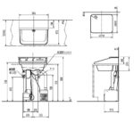 Bản vẽ kĩ thuật chậu lavabo INAX L-C11A3-AS đặt bàn