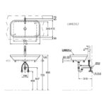 Bản vẽ kĩ thuật chậu lavabo TOTO LW631JW/F đặt bàn