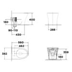 Bản vẽ kỹ thuật Bồn cầu treo tường American Standard VF-2141P VF-2141S Signature