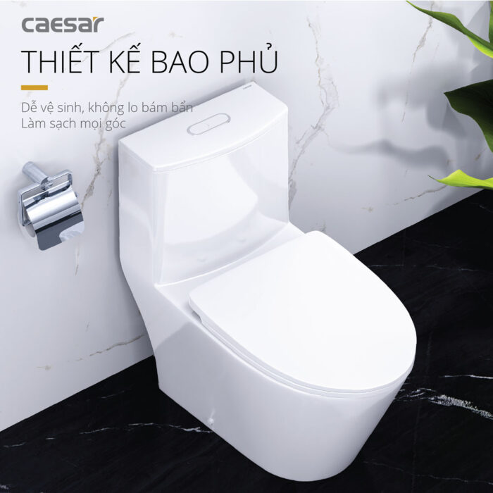 Bồn cầu 1 khối CAESAR C1363 nắp êm MU263 - Ảnh 6
