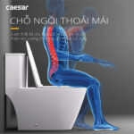 Bồn cầu 1 khối CAESAR C1363 nắp êm MU263 - Ảnh 10