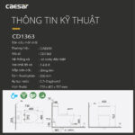 Bồn cầu 1 khối CAESAR C1363 nắp êm MU263 - Ảnh 2
