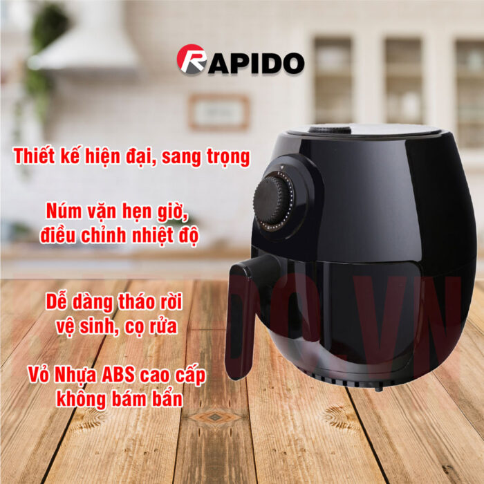 Nồi chiên không dầu Rapido RAF4.0M 4 lít cơ - Ảnh 2