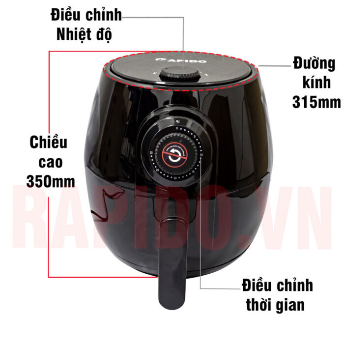 Nồi chiên không dầu Rapido RAF4.0M 4 lít cơ - Ảnh 3