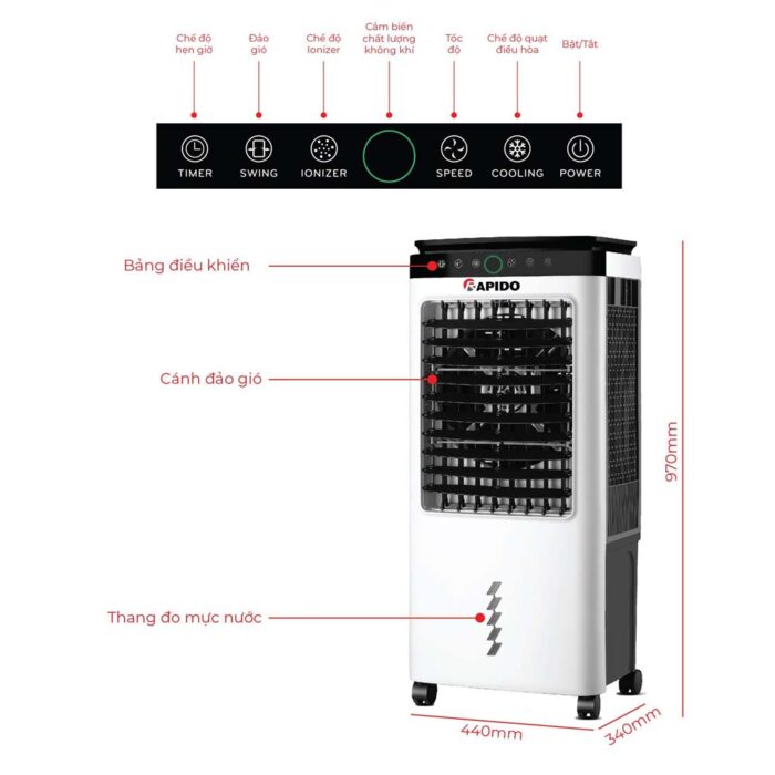 Quạt điều hòa RAPIDO Everest 6000D - Ảnh 5