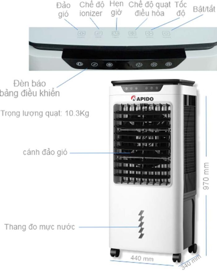 Quạt điều hòa RAPIDO FRESH 6000D - Ảnh 2