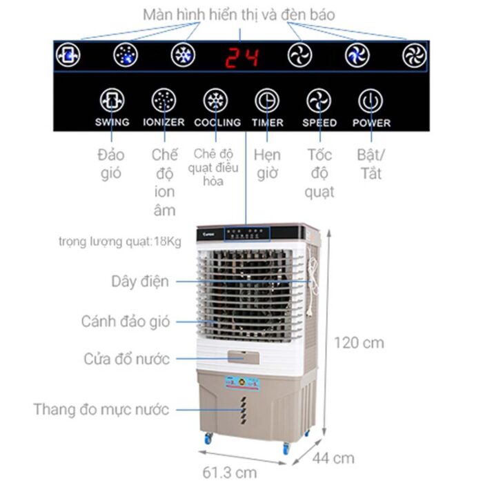 Quạt điều hòa RAPIDO FRESH 9000D - Ảnh 2