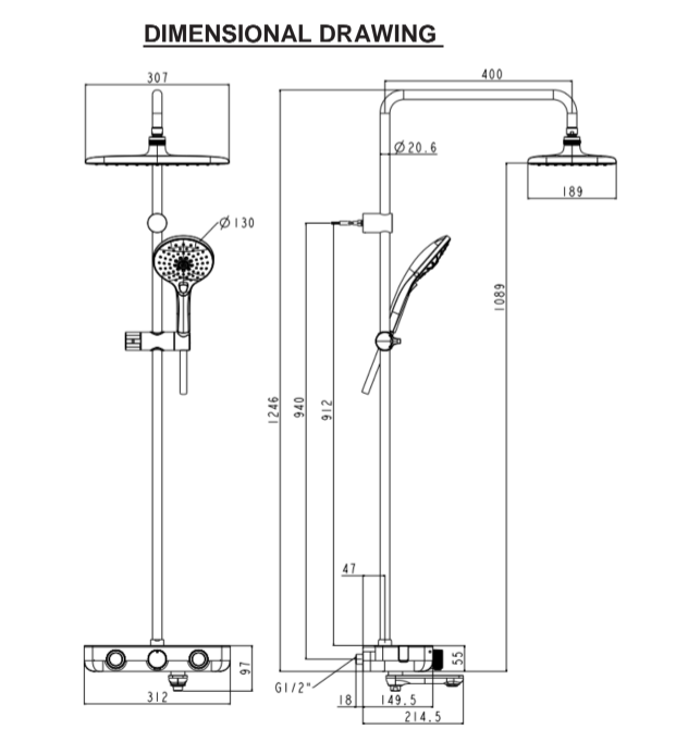 Vòi Sen Cây American Standard WF-4956 EasySET