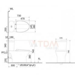 CAESAR CD1320 TAF200H - Bồn cầu thông minh nắp rửa điện tử