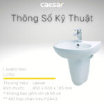 chậu lavabo treo tường Caesar L2152 P2443 chân lửng - Ảnh 5