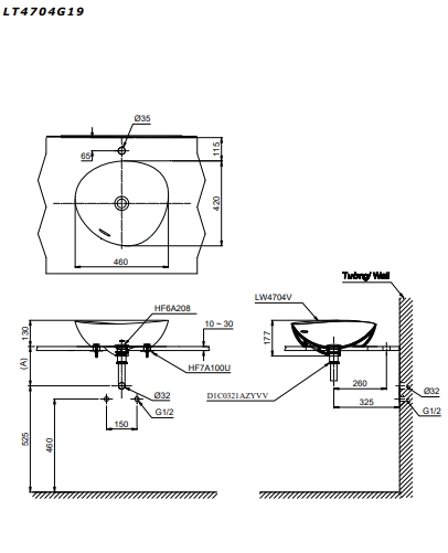 TOTO LT4704MTG19 - Chậu lavabo đặt bàn
