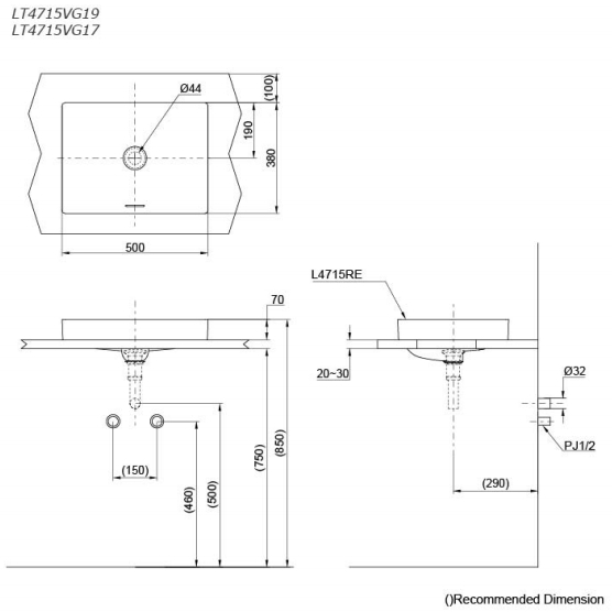 TOTO LT4715MTG17 - Chậu lavabo đặt bàn 1 TOTO LT4715MTG17 - Chậu lavabo đặt bàn