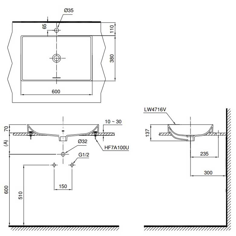TOTO LT4716MTG19 - Chậu lavabo đặt bàn 1 TOTO LT4716MTG19 - Chậu lavabo đặt bàn