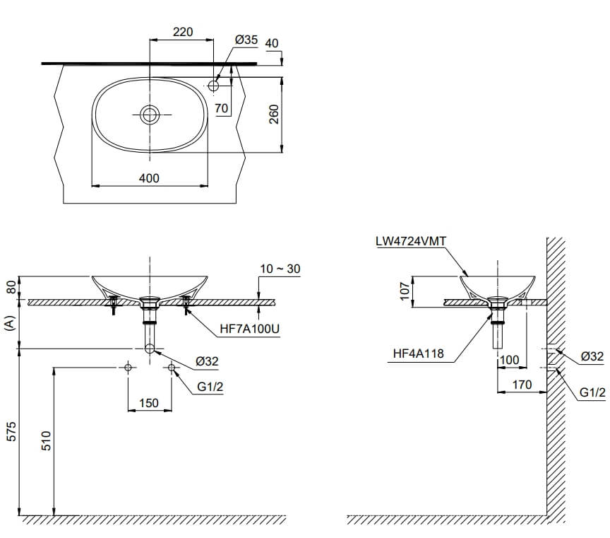 TOTO LT4724MT - Chậu lavabo đặt bàn 1 TOTO LT4724MT - Chậu lavabo đặt bàn
