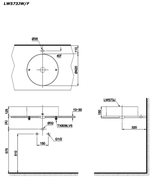 TOTO LW573JWF - Chậu lavabo đặt bàn